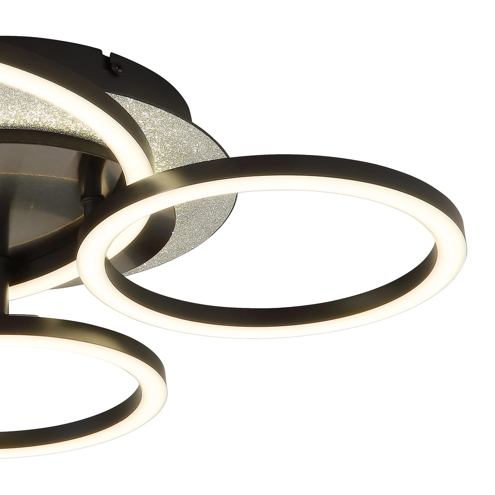 Lampe de plafond noire Norberto 3 anneaux Globo 9007371572830