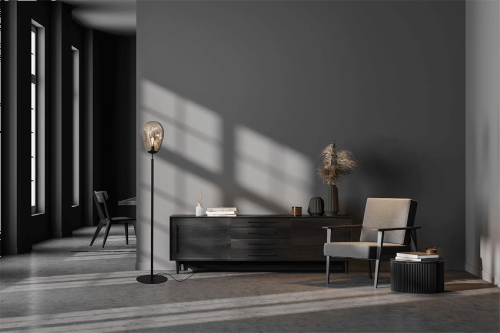 Lampadaire Lava Verre doré Ø 22,5cm Masterlight 8718121286679