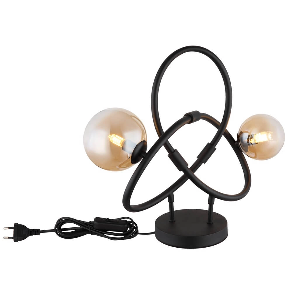 Lampe de table noire Tuberius Design 2-lumière Globo 9007371452446