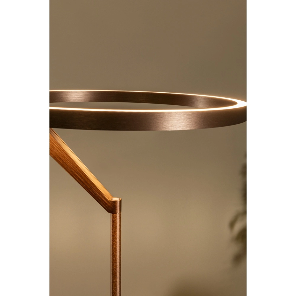 Lampe de pied élégante avec lampe de lecture Applause Cuivre brossé - LED Premium by Lucide 5411212221872