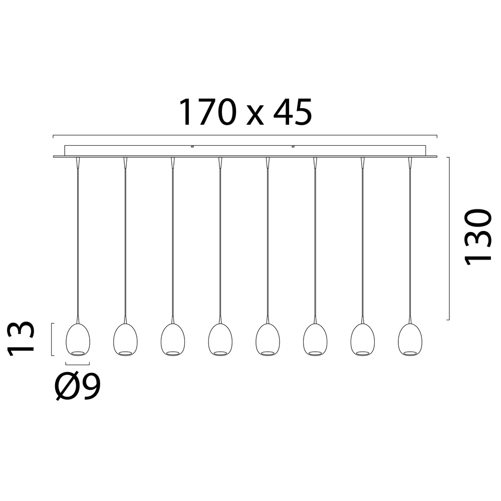 Lampe suspendue ovale Alta Cacao 8 clairs Masterlight 8718121438351