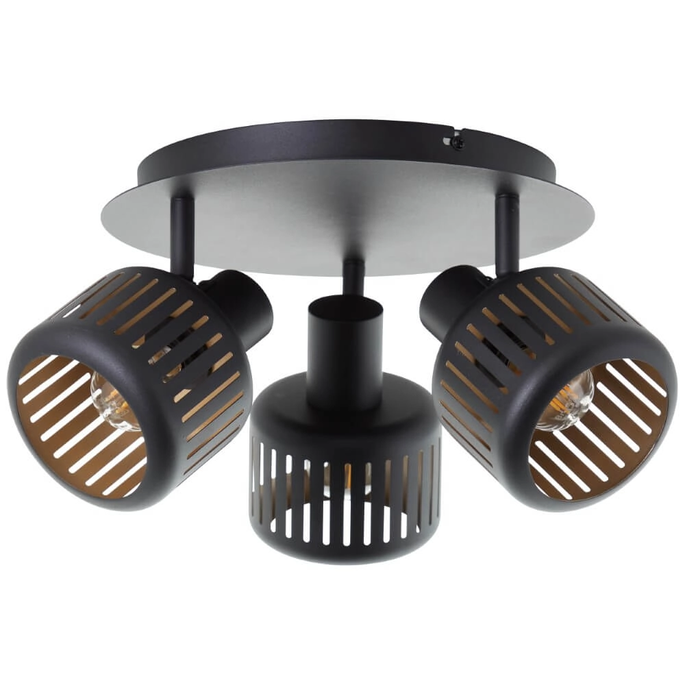 Plafonnier 3 lumières Tyas noir avec de l'or Brilliant 4004353424342