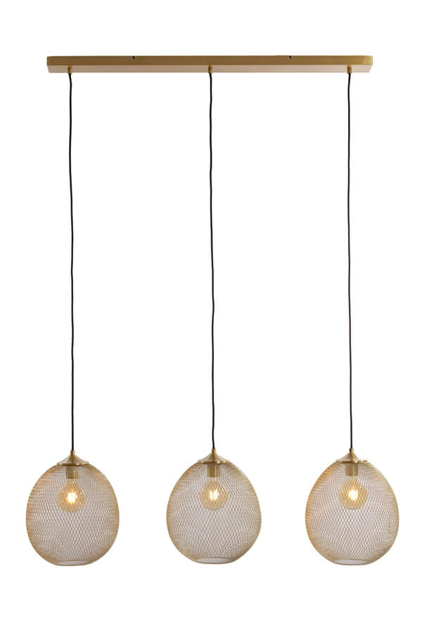 Suspension dorée Moroc 3 lumières Suspension dorée Moroc 3 lumières