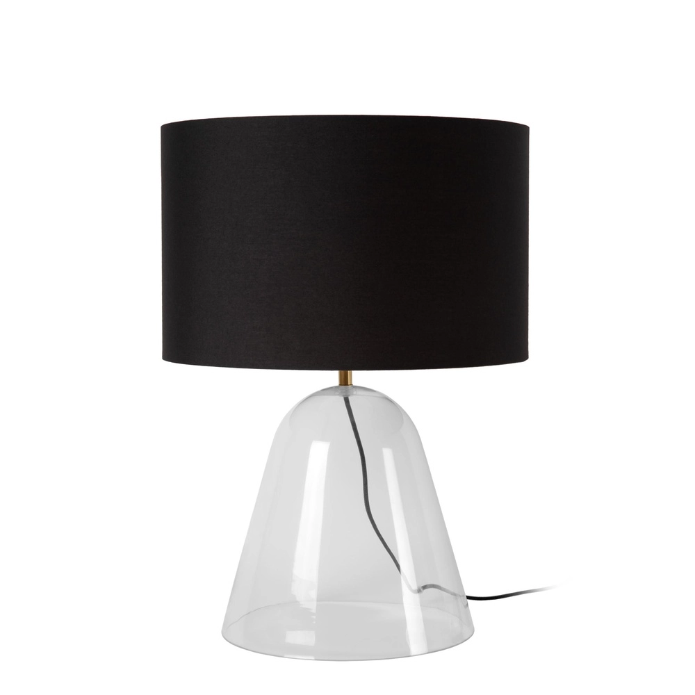 Lampe de table Campana Verre avec abat-jour noir 25 cm