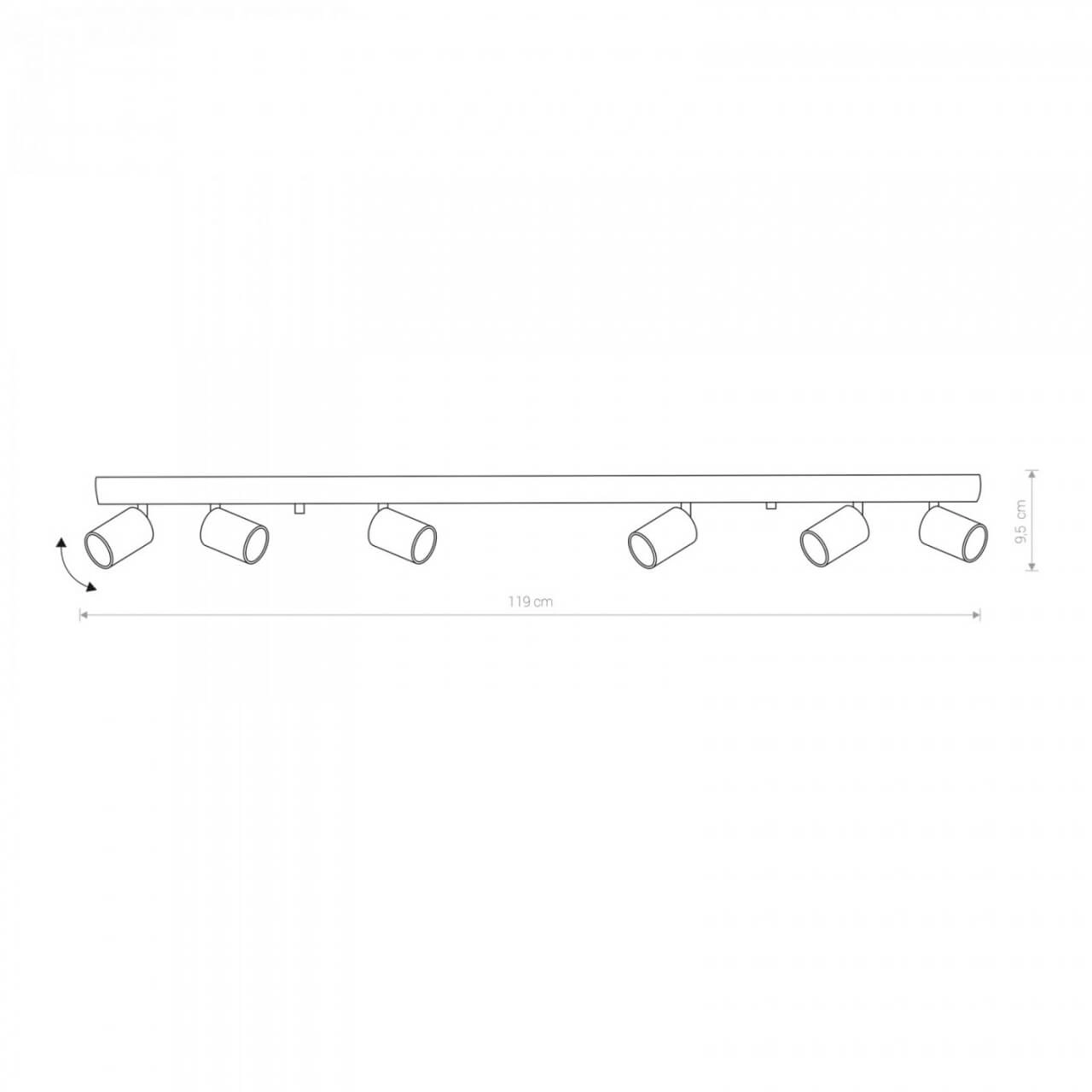 Lampe spot à 6 lumières Eye noir Lyora 5903139661195