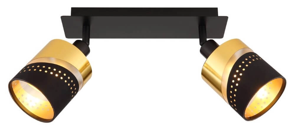 Spot de plafond 2 lumières Or noir avec de l'or Globo 9007371449705