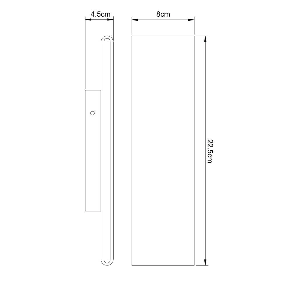 Applique murale design Siegfried S noir avec interrupteur Globo 9007371402366