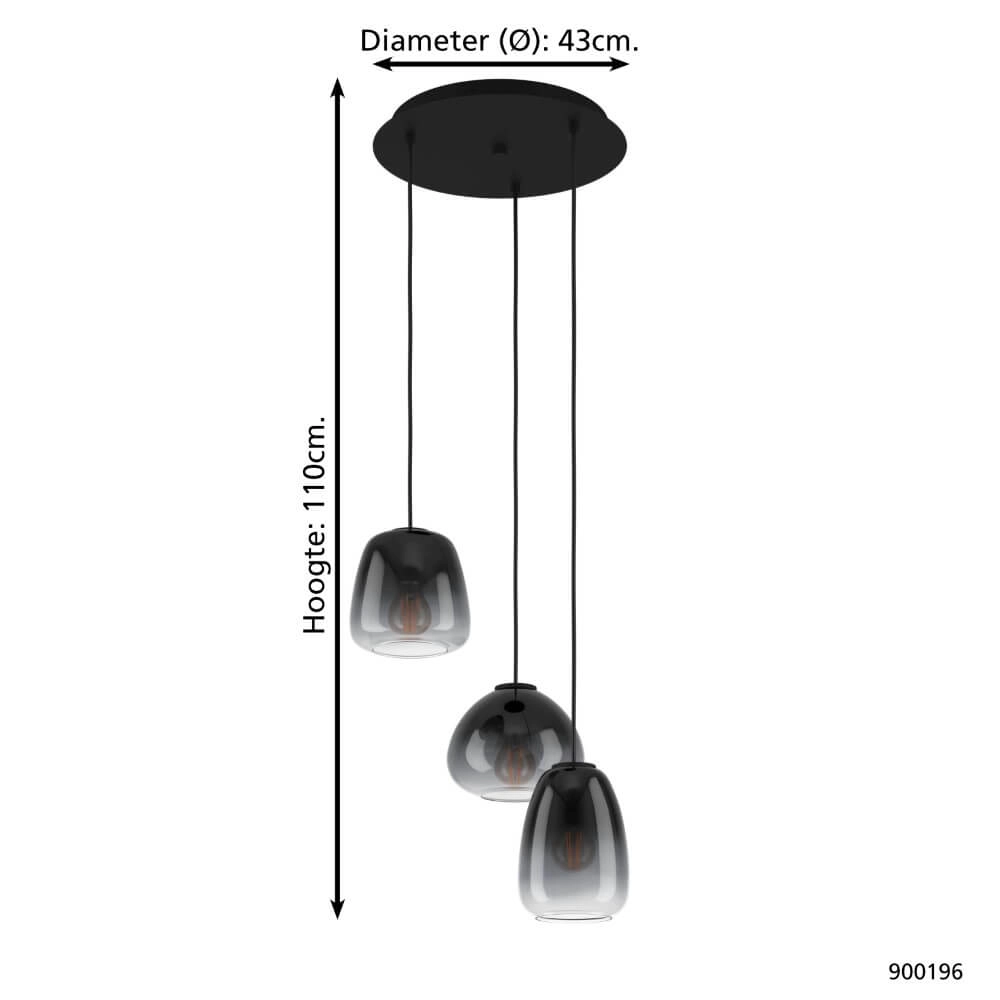 Lampe suspendue Vide Aguilares avec du verre Eglo 9008606235568