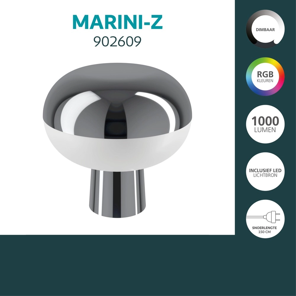 Lampe de table intelligente Marini-Z Chrome Eglo 9008606390373