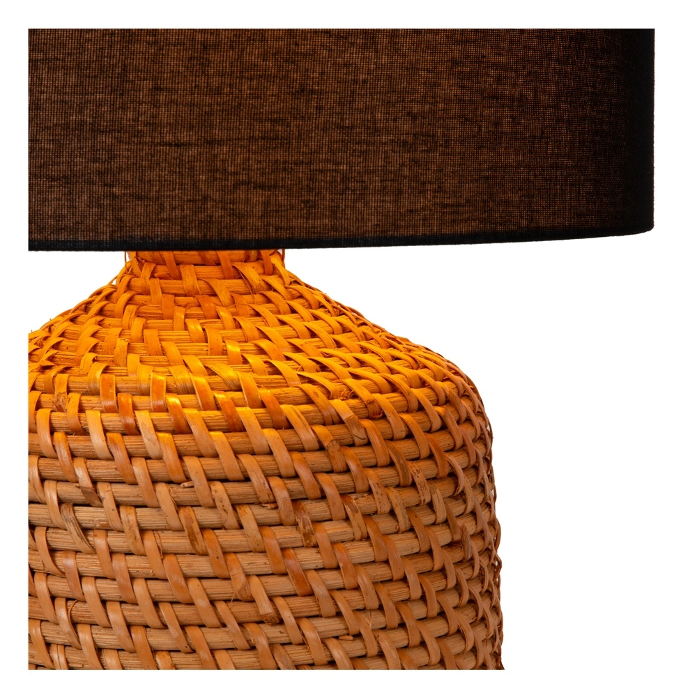 Lampe de table Arrah Ø 35cm - herbiers marins avec calotte noire Premium by Lucide 5411212106124