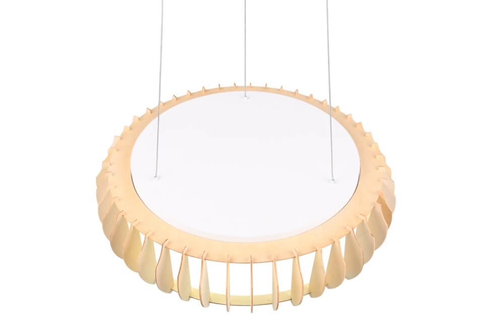 Lampe suspendue en bois Monte Ø60cm Trio 4017807600100