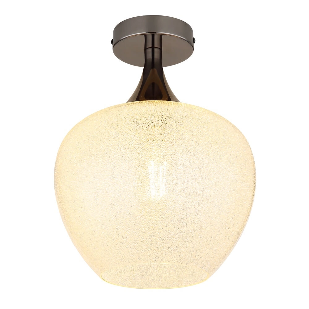 Plafonnier anthracite Maxy avec verre blanc simple Ø 24cm Plafonnier anthracite Maxy avec verre blanc simple Ø 24cm