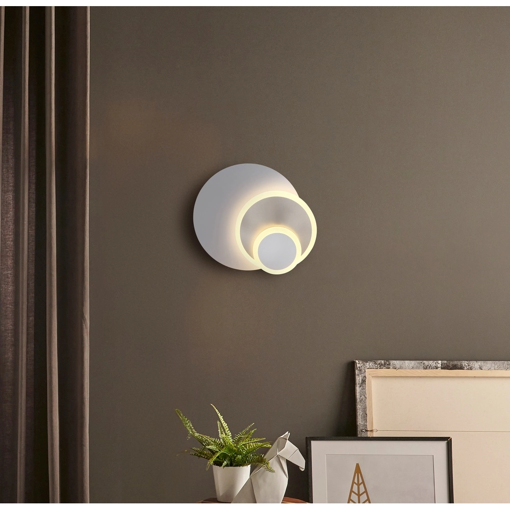 Lampe murale blanche Odonell avec du bois Globo 9007371569410
