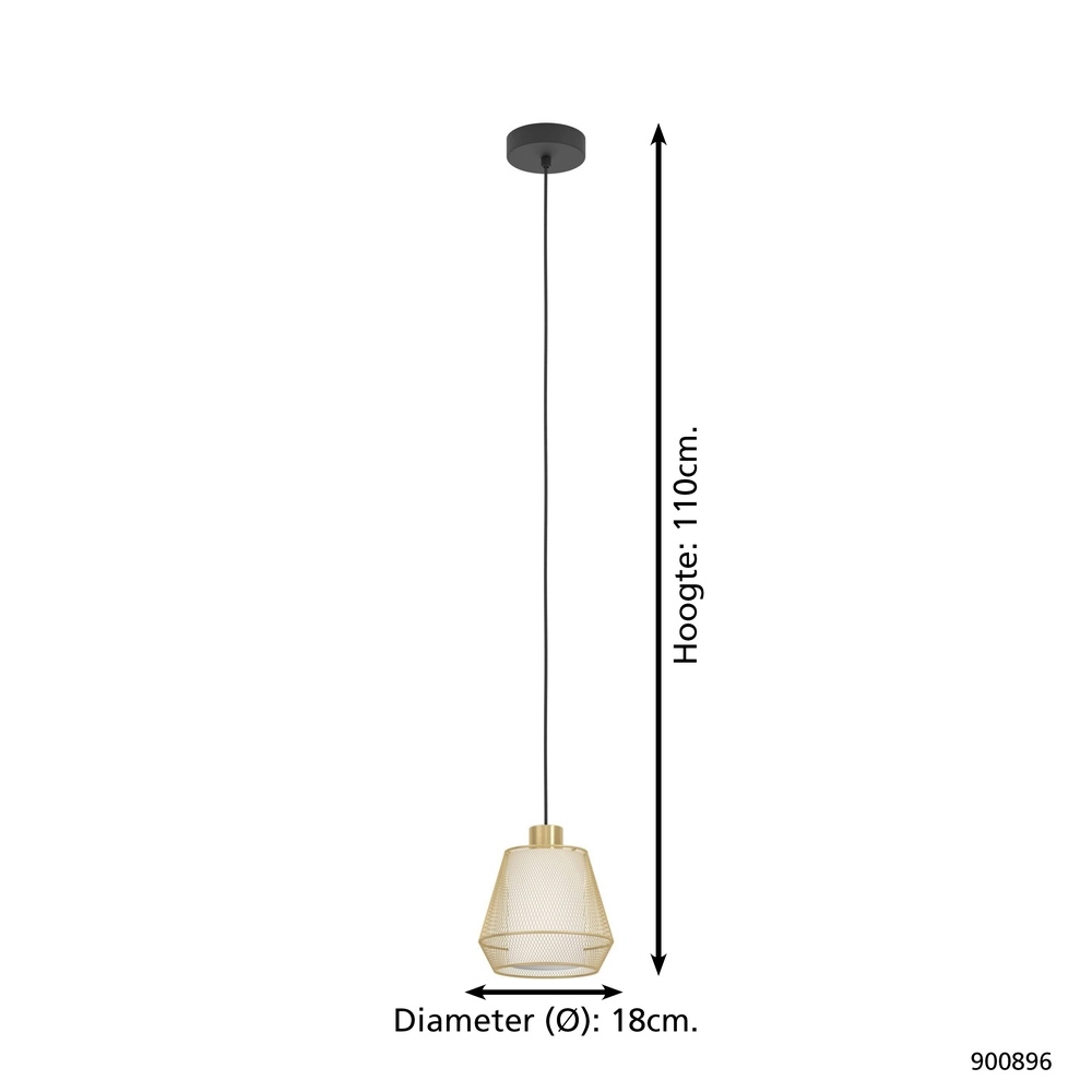 Lampe pendante dorée Ciudadela Ø 18 cm Eglo 9008606274673