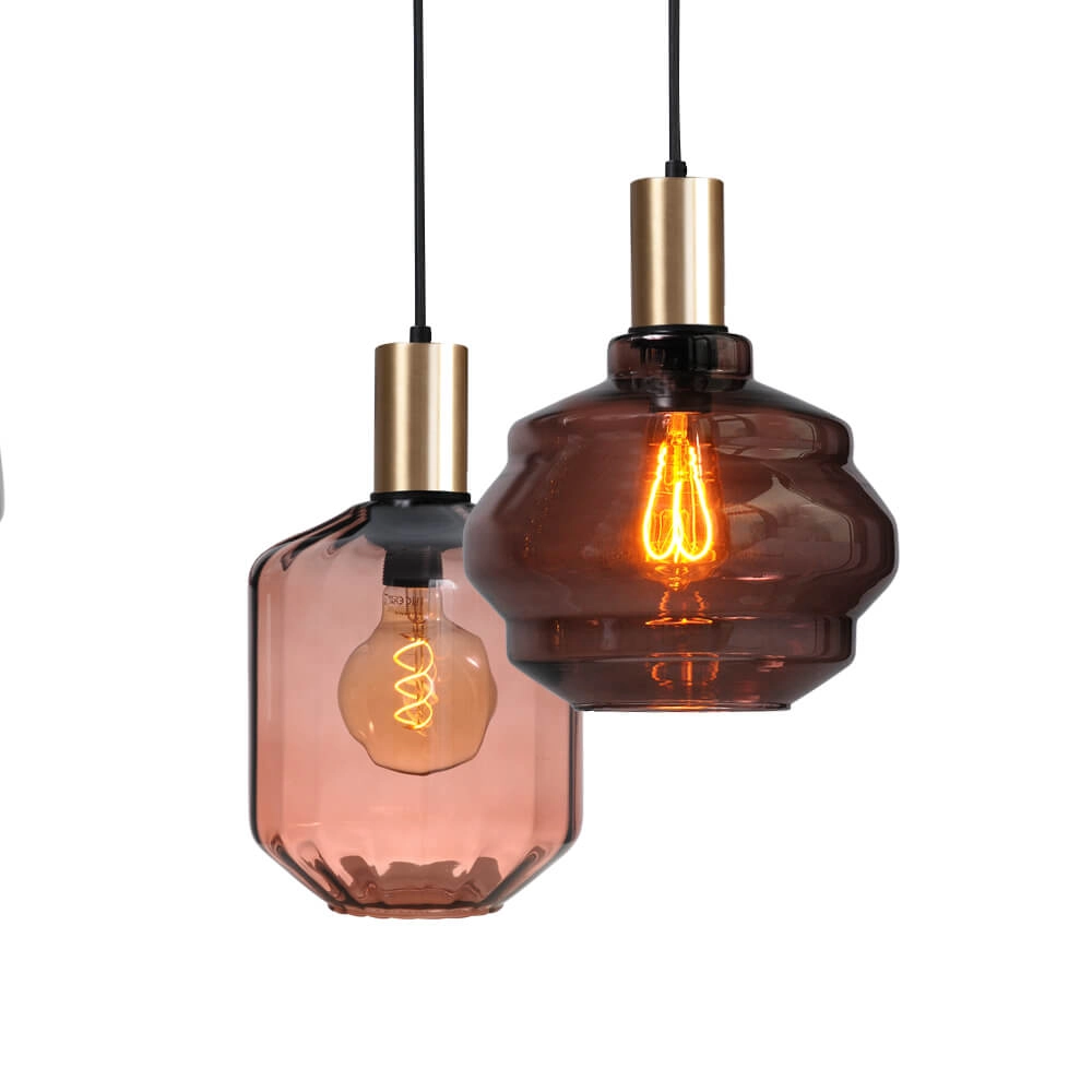 Lampe suspendue 6 lumières - dorée - Porto avec des lunettes différentes Masterlight 8718121270692