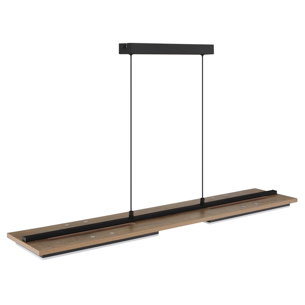 Lampe de plafond à design Bruce noir avec bois Globo 9007371592111
