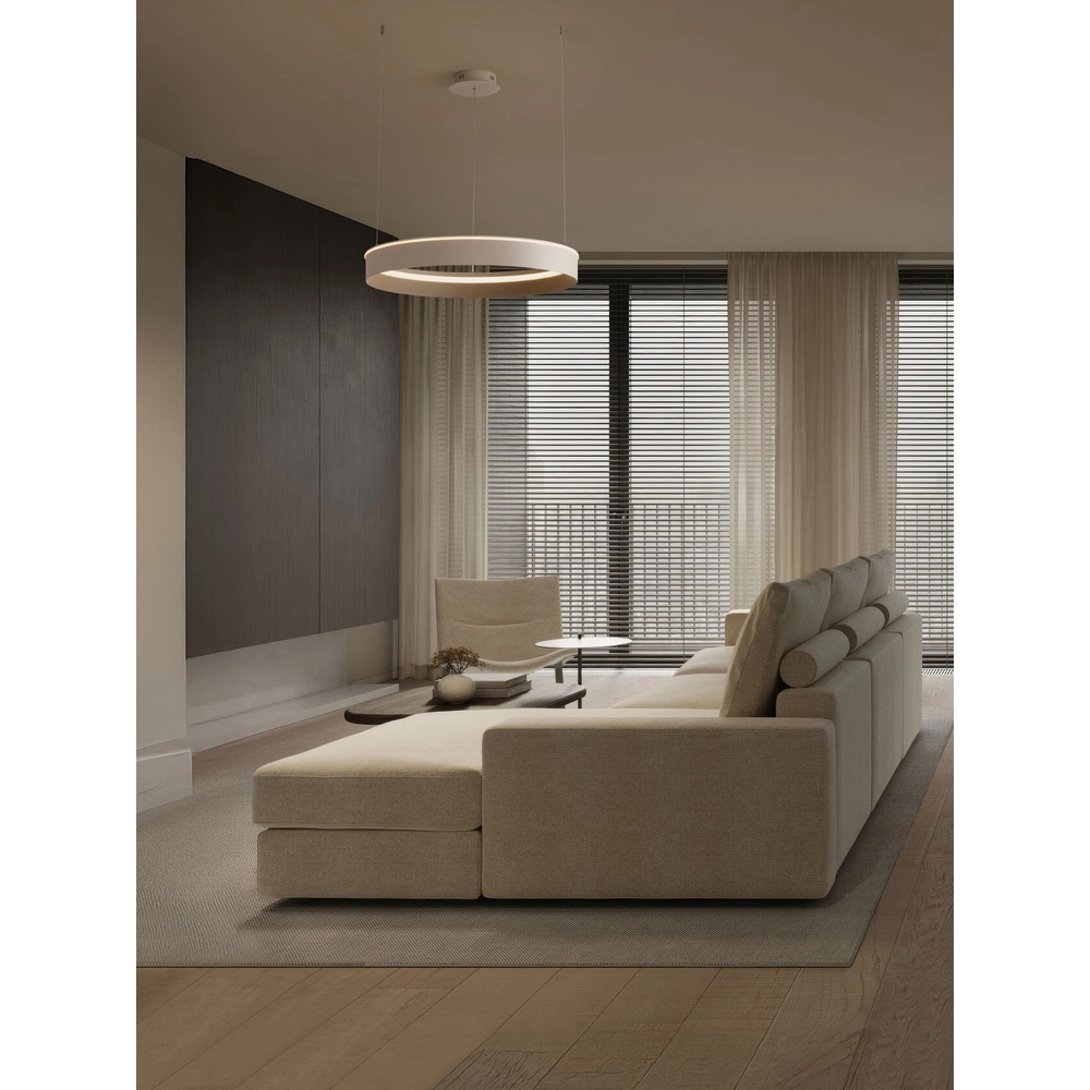 Lampe pendante moderne Olivia brun sable Ø 78cm Lyora 5212017494191
