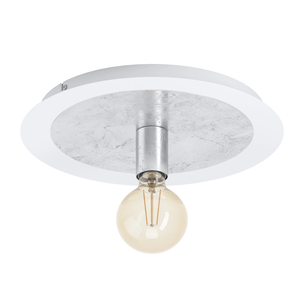 Lampe de plafond unique Passano Single blanc et argent Eglo 9002759974947