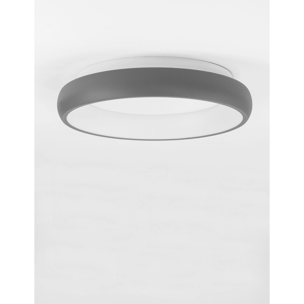 Plafonnier Albi gris Ø 41cm Lyora 5212017419507