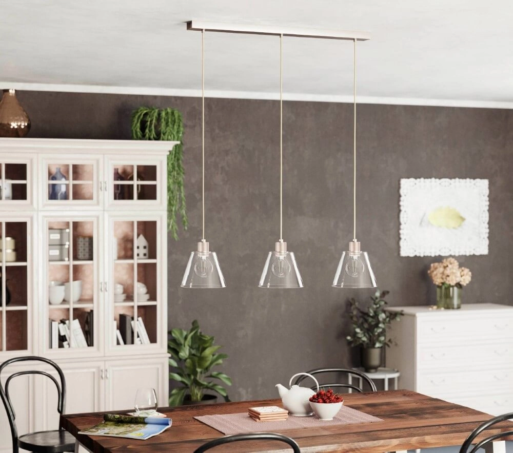 Lampe suspendue pour table à manger Copley or rose Eglo 9002759436322