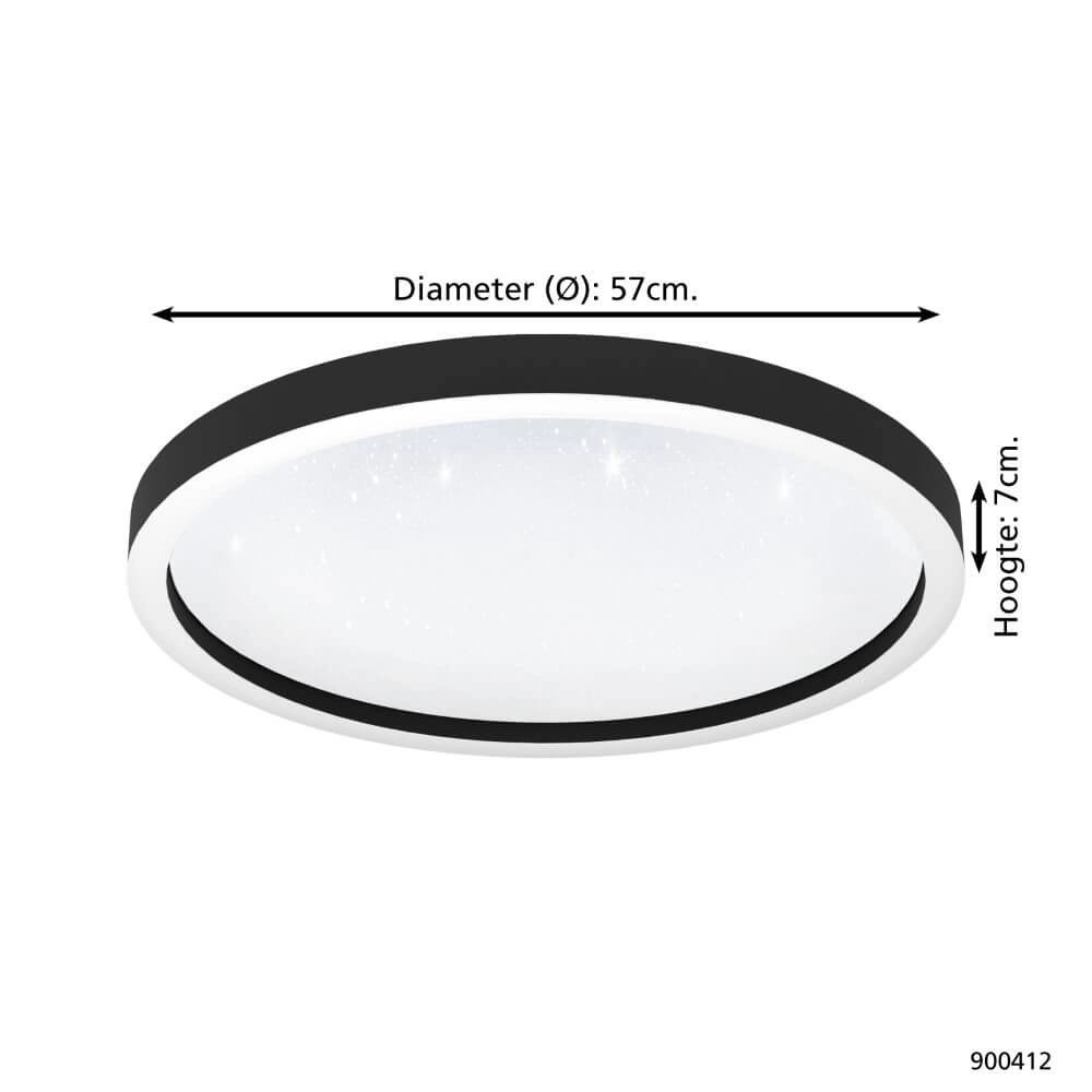 Plafonnier Zigbee Montemorelos-Z Ø 57cm noir Eglo 9008606243846