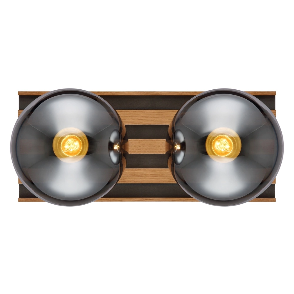 Lampe de plafond Parsons 2-noir clair avec bois Globo 9007371579099