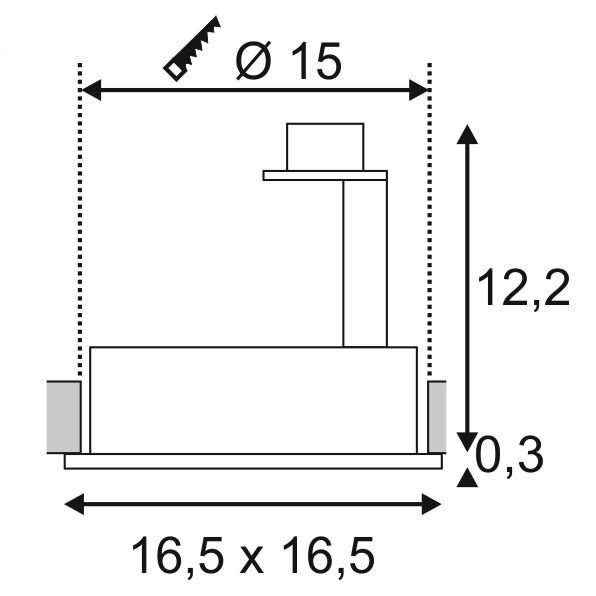 Spot encastrable New Tria ES111 Square noir avec ressorts à lames SLV 4024163150354