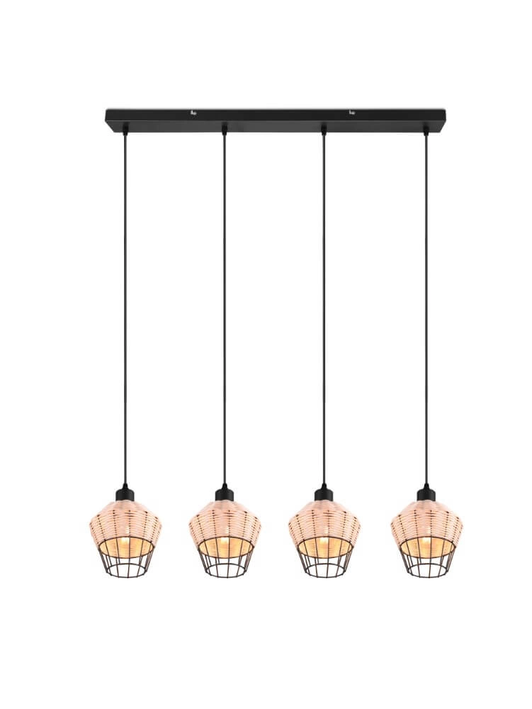 Lampe suspendue pour table à manger Borka rotin Trio 4017807556179