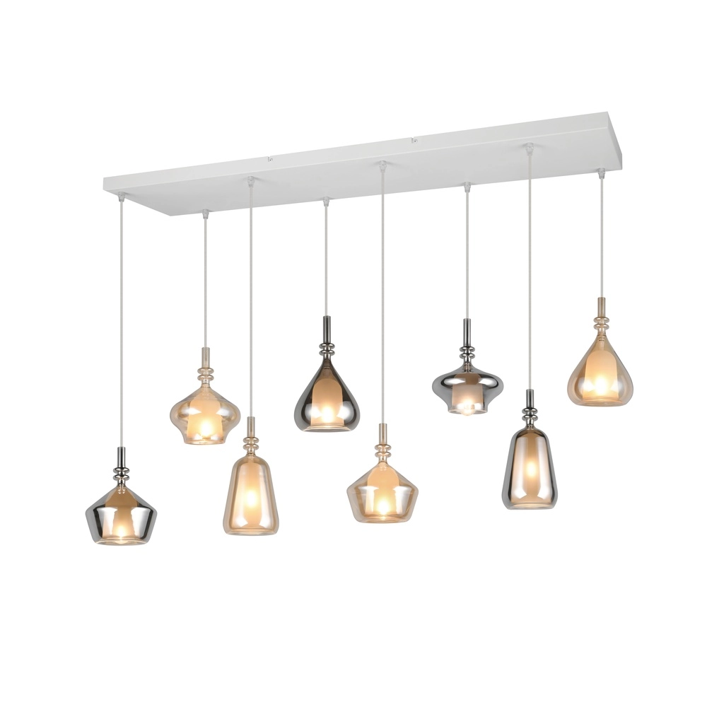 Lampe suspendue Aldea Ligne droite à 8 lumières