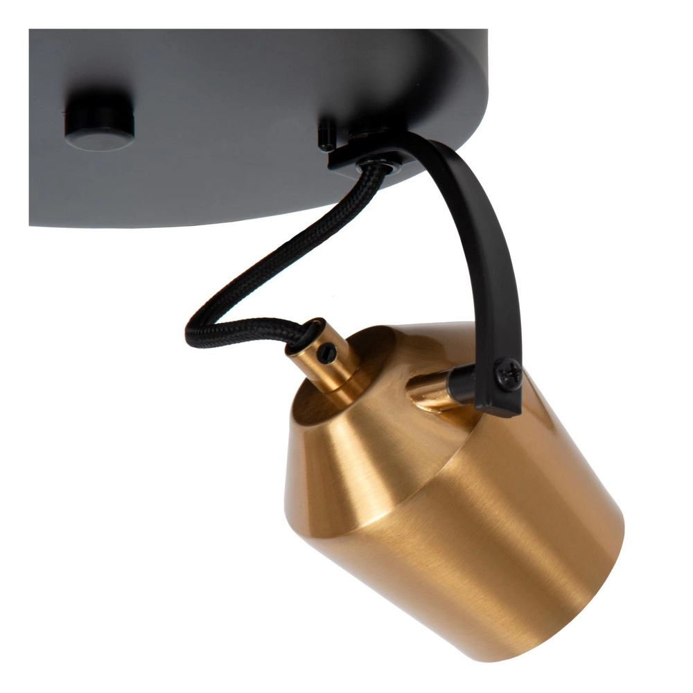Lampe de plafond à deux lumières Emile noir avec or Lucide 5411212510082