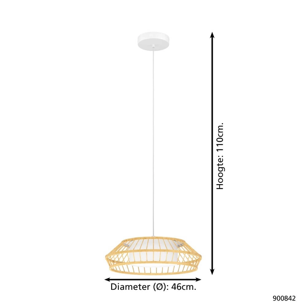 Lampe suspendue Yuku-Z bois Ø 46cm Eglo 9008606274055