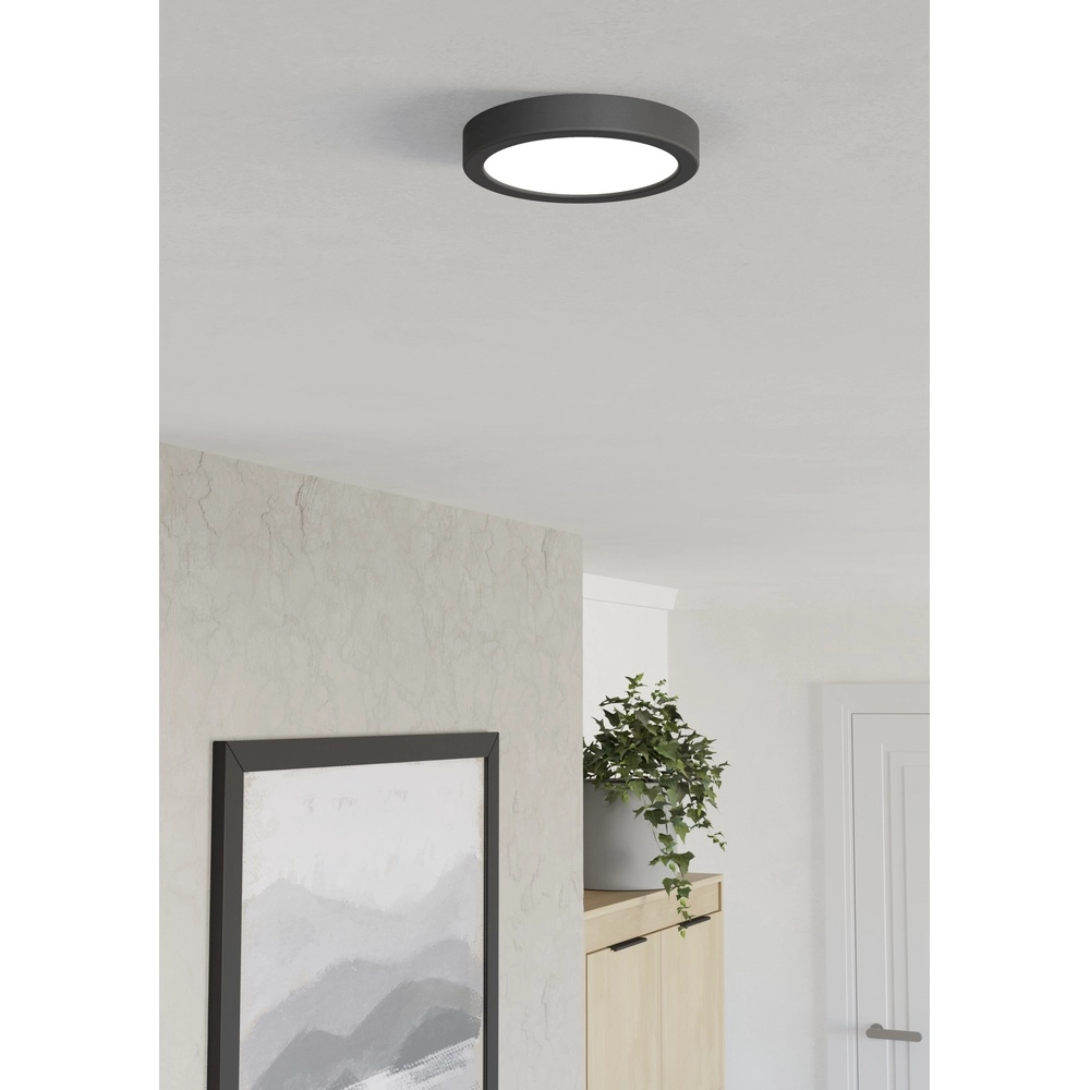 Lumière LED de plafond Fueva 6 rond - noir - Ø 16,6cm Eglo 9008606330065
