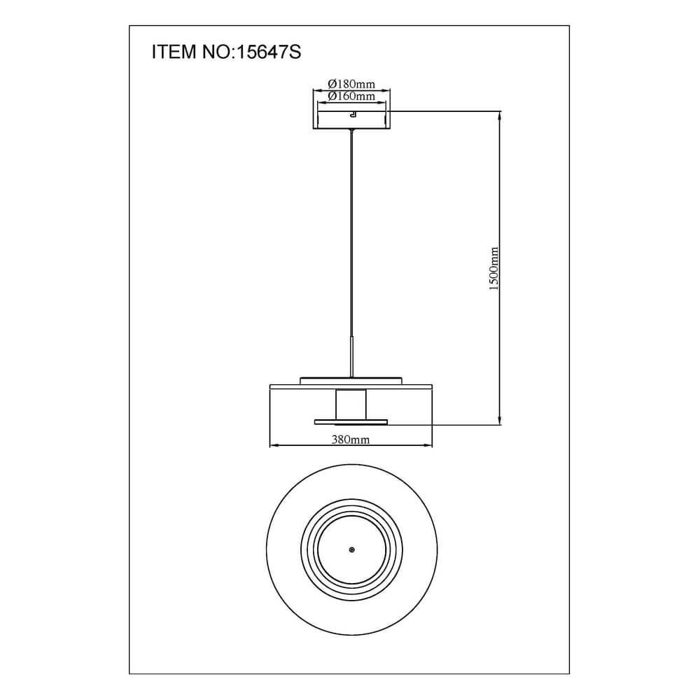 Suspension noire Carter Ø 38cm avec feutre Globo 9007371474745