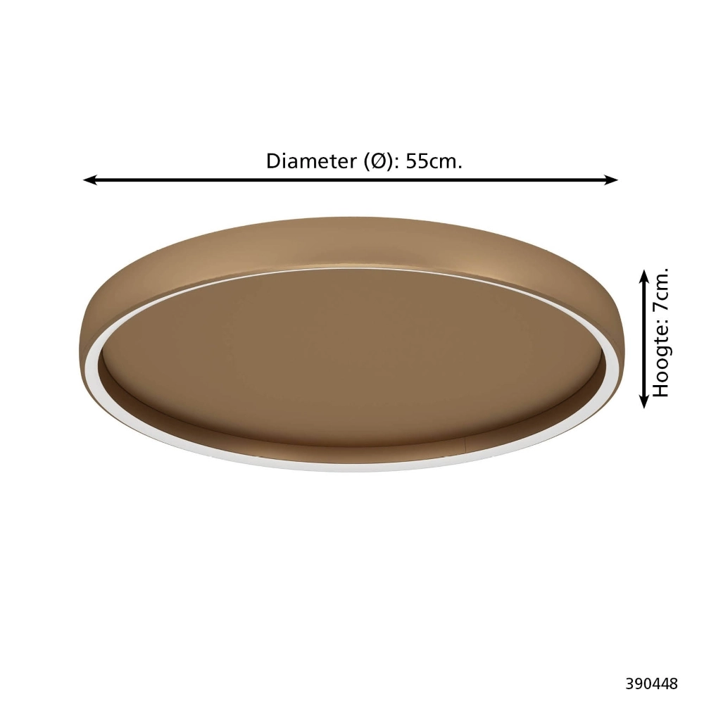 Ceiling lamp Trabuco black with brown Ø 55cm Stars of Light 9008606359936