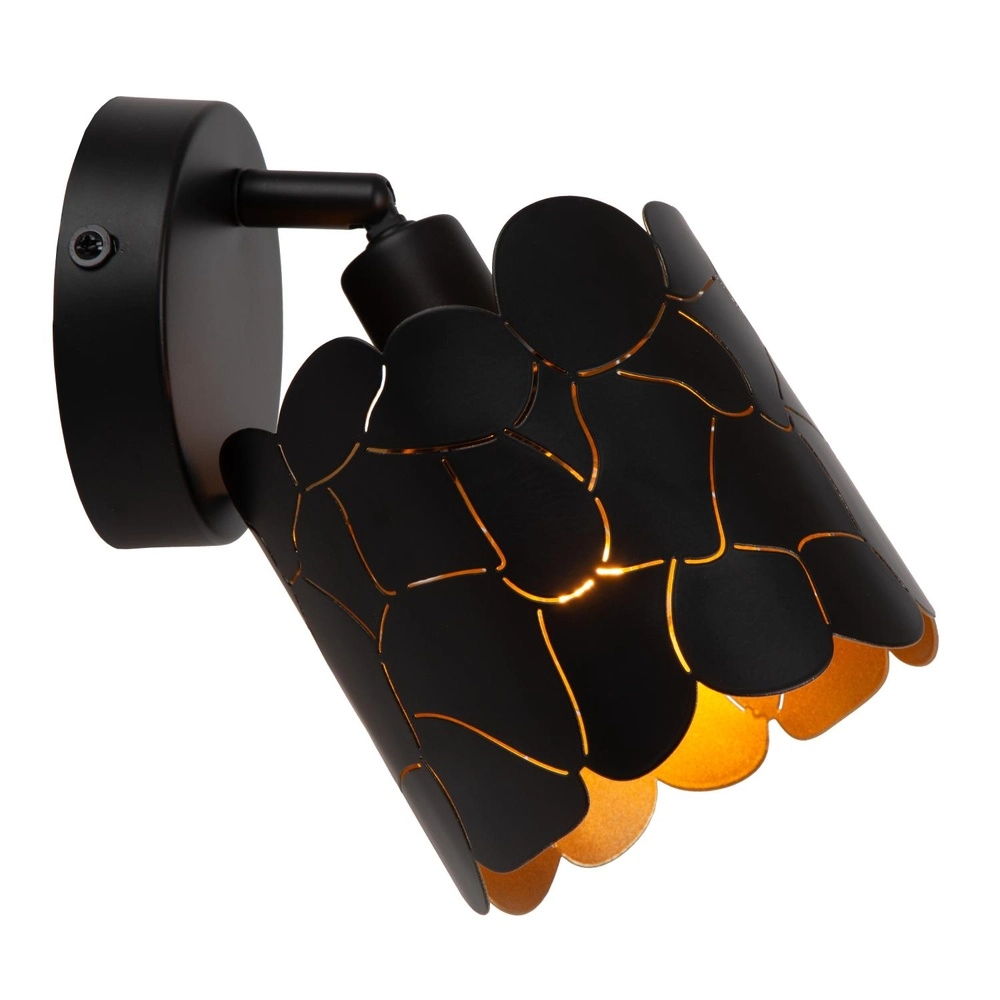 Lampe murale Almelo Noir avec or à l’intérieur Lucide 5411212211866