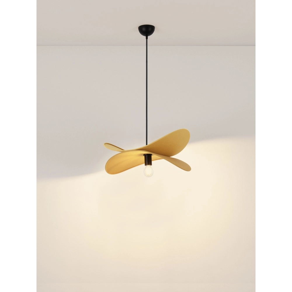 Lampe pendante moderne Luve noir avec jaune Lyora 5212017493705