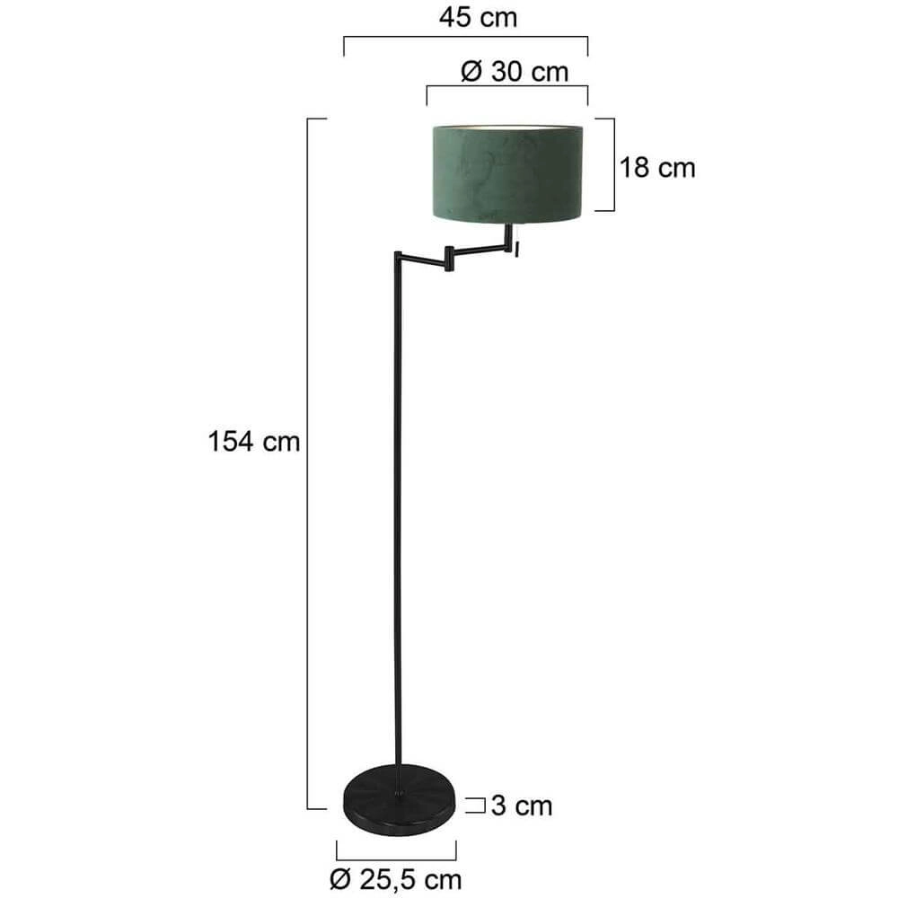Lampadaire Bella noir avec capuche verte Steinhauer 8712746174649
