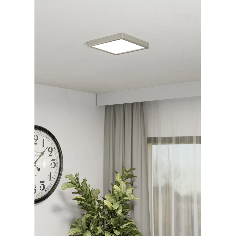 Lumière LED de plafond Fueva 6 Carré - Acier inoxydable - 22x22cm Eglo 9008606330270