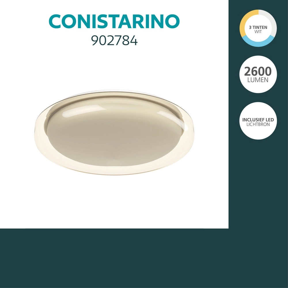 Lampe de plafond à design Conistarino blanc avec brun Ø 40 cm Eglo 9008606399703
