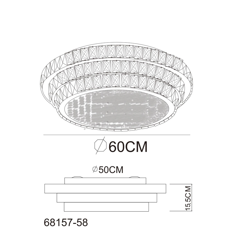 Lampe de plafond Klara Ø 60 cm de chrome Globo 9007371456086