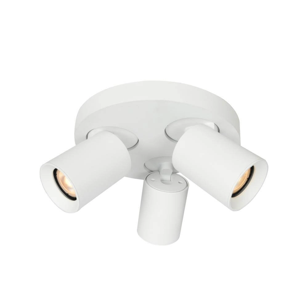 Plafonnier rond Megano 3 lumières blanc
