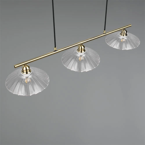 Lampe pendante classique Eluna Vieille laiton à 3 lumières Trio 4017807682526