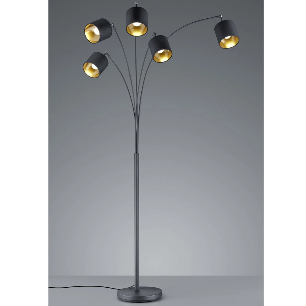 Lampe Tommy 5 lumières noir avec or Trio 4017807395150