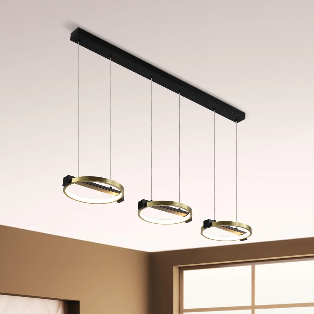 Suspension 3 lumières Aerial Noir et or Searchlight 5053423274379