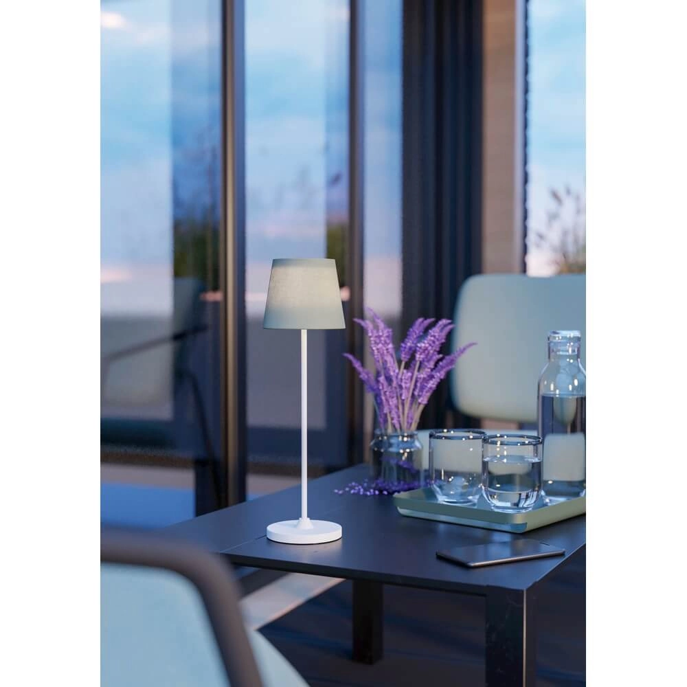 Lampe de table Leonero blanc avec tissu vert Eglo 9002759759360