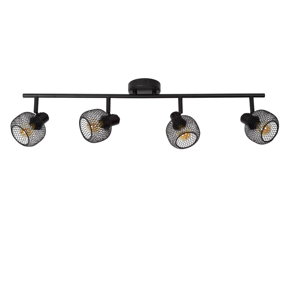 Éclairage de plafond Maren Noir à 4 lumières