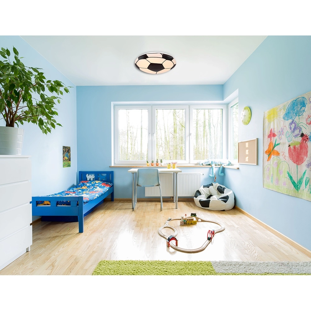 Lampe de plafond de la chambre des enfants Lemmi Football noir avec blanc Globo 9007371389865