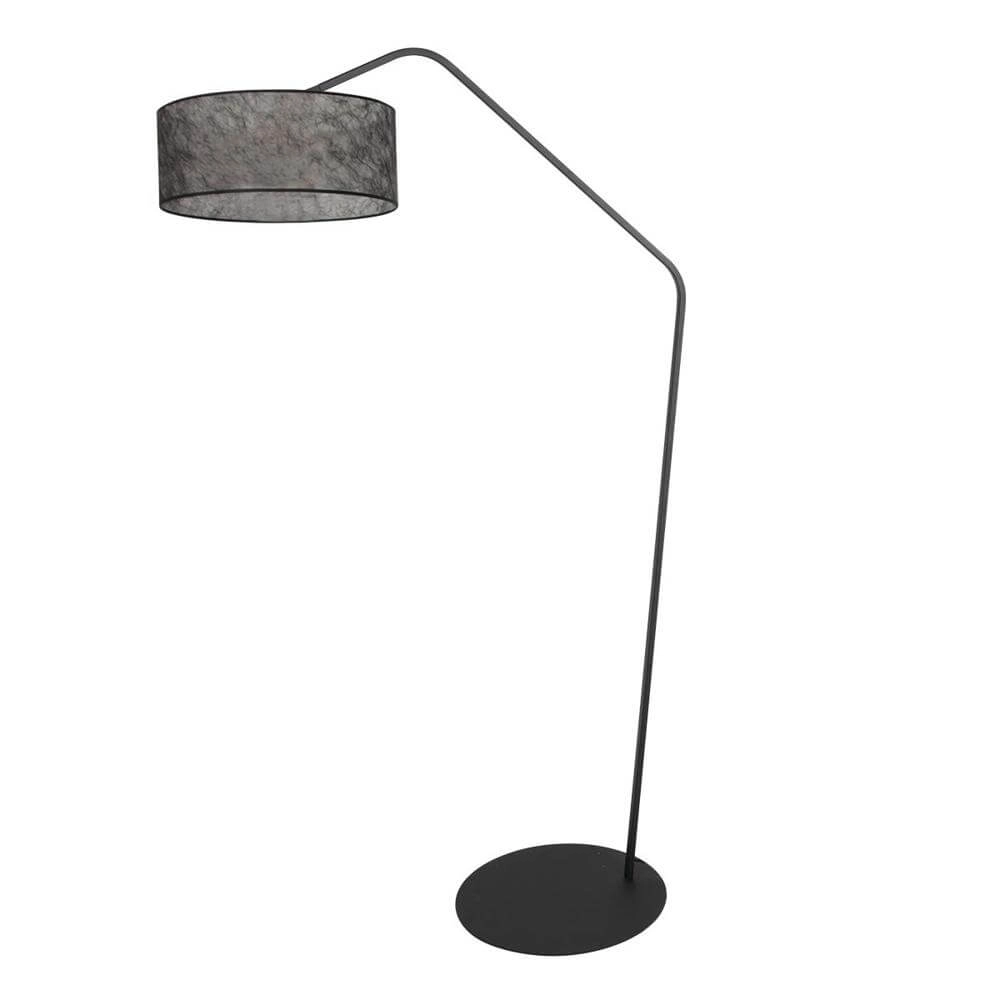 Lampadaire Zig-Zag noir avec abat-jour transparent noir Ø 40cm Steinhauer 8712746179231