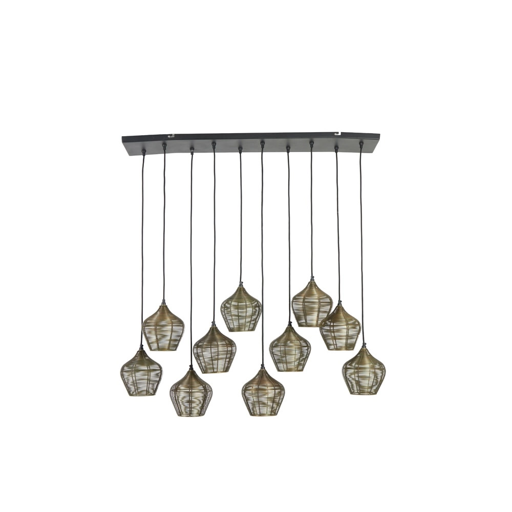 Lampe suspendue Alvaro Bronze 10 lumières Light & Living 8717807635640