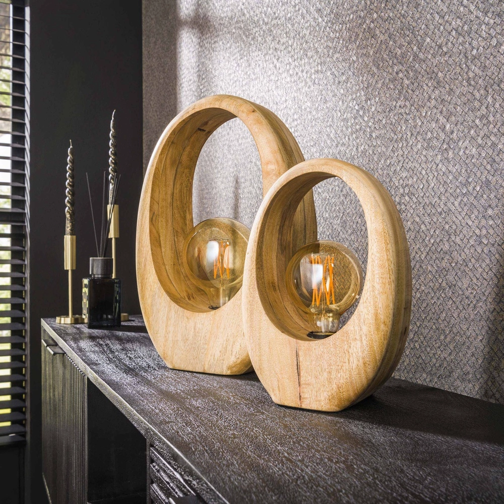 Lampe de table en bois de manguier Arch 1x E27 - 30 cm Lyora 8716803511453